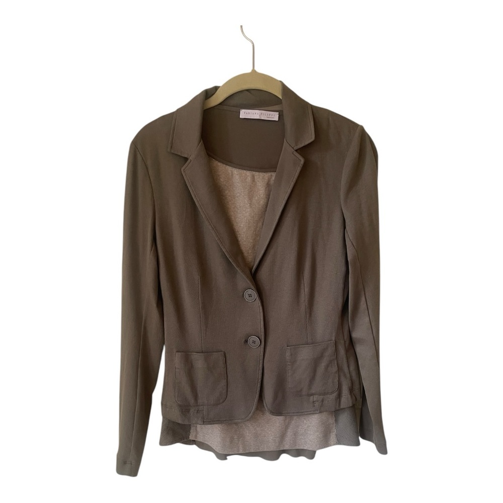 Fabiana Filippi Blazer Matching Sleeveless Top Size Small